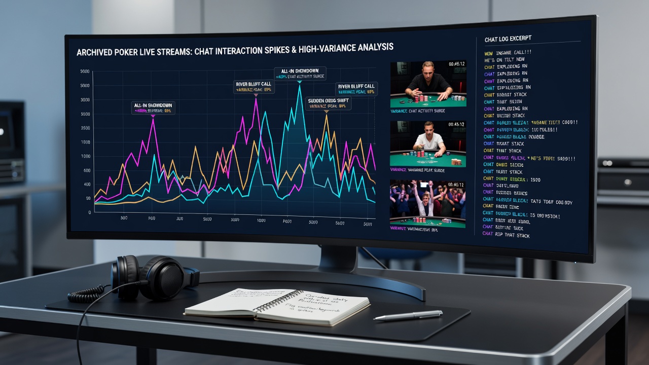 Visualisierung von Chat-Spikes während High-Variance-Momenten in Poker-Streams