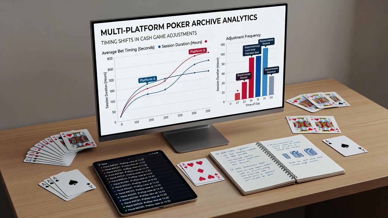 Visualisierung von Timing-Daten und Anpassungsmustern in Poker-Cash-Games aus Archiven