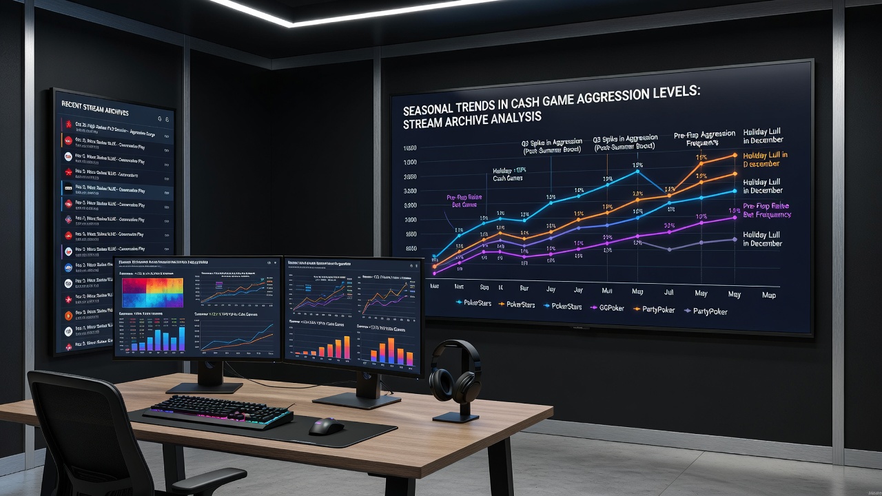 Vergleichende Grafik zu Aggressionsniveaus in Poker-Cash-Games über Saisons