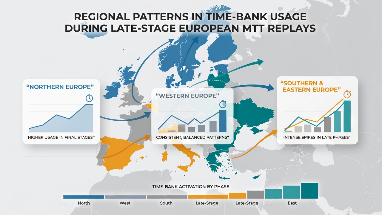 Diagramm mit Time-Bank-Verbrauch nach Regionen in europäischen MTT-Replays
